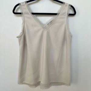 Grey Tank with Frayed Edges